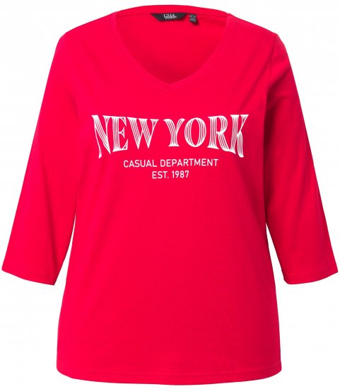 Ulla Popken City Name Graphic Tee Lychee - Τυπωμένα T-shirts για γυναίκες - 
