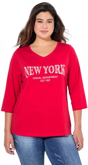 Ulla Popken City Name Graphic Tee Lychee - Τυπωμένα T-shirts για γυναίκες - 