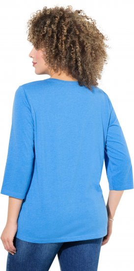 Ulla Popken Country Lettered 3/4 Sleeve Tee Teal Blue - Τυπωμένα T-shirts για γυναίκες - 