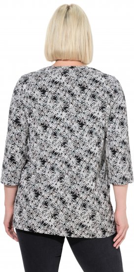 Ulla Popken Graphic Flower A-Line 3/4 Sleeve Tee Soft Light Blue - Μπλουζάκια - 