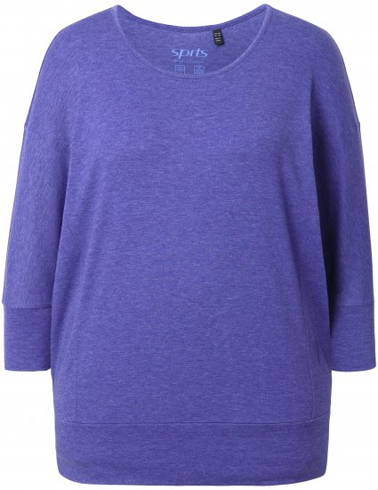 Ulla Popken Quick Drying Batwing Sleeve Tee Blueberry - Τυπωμένα T-shirts για γυναίκες - 