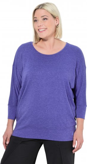 Ulla Popken Quick Drying Batwing Sleeve Tee Blueberry - Τυπωμένα T-shirts για γυναίκες - 