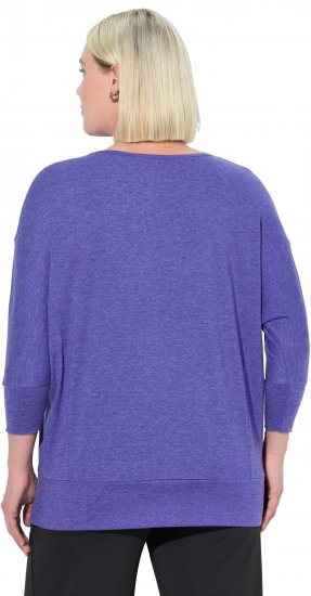 Ulla Popken Quick Drying Batwing Sleeve Tee Blueberry - Τυπωμένα T-shirts για γυναίκες - 