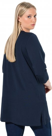 Ulla Popken Ho Ho Ho 3/4 Sleeve Graphic Tunic Tee Navy - Μπλουζάκια - 