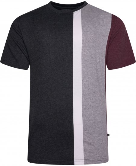 Kam Jeans 5782 Cut and Saw Vertical Stripe Tee Charcoal - Μακό μπλουζάκια - Aνδρικά μπλουζεσ μεγάλα μεγέθη