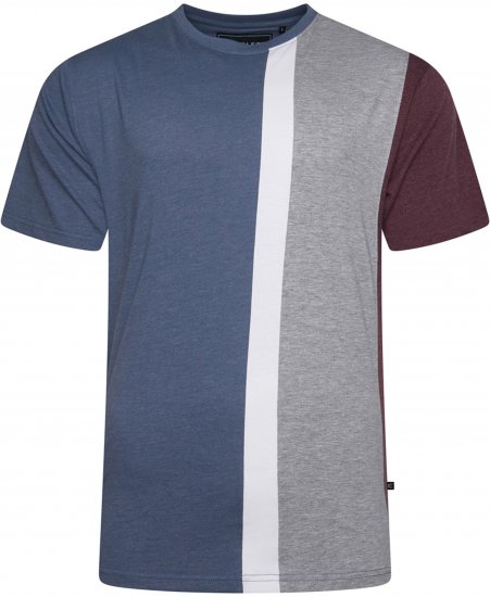Kam Jeans 5782 Cut and Saw Vertical Stripe Tee Indigo - Μακό μπλουζάκια - Aνδρικά μπλουζεσ μεγάλα μεγέθη