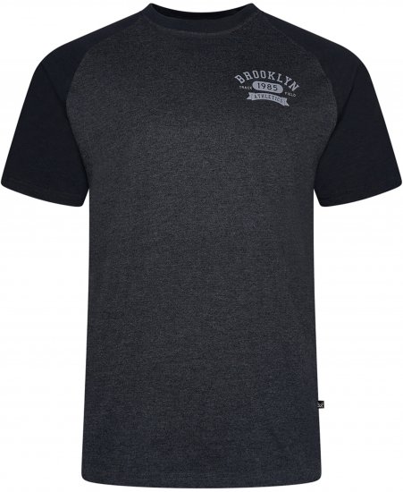 Kam Jeans 5783 Raglan Tee with Brooklyn Chest Print Black - Μακό μπλουζάκια - Aνδρικά μπλουζεσ μεγάλα μεγέθη