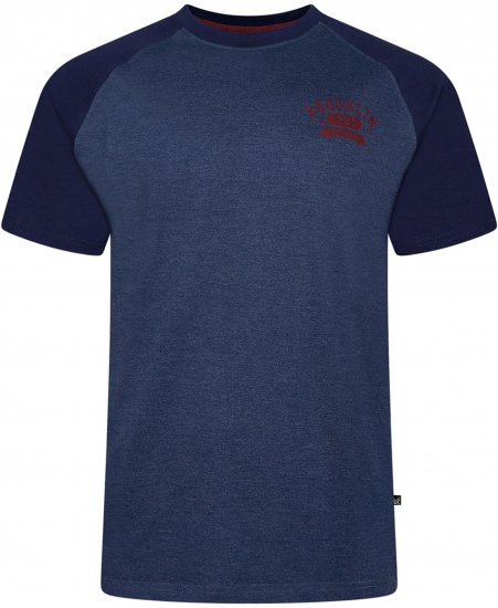 Kam Jeans 5783 Raglan Tee with Brooklyn Chest Print Navy - Μακό μπλουζάκια - Aνδρικά μπλουζεσ μεγάλα μεγέθη
