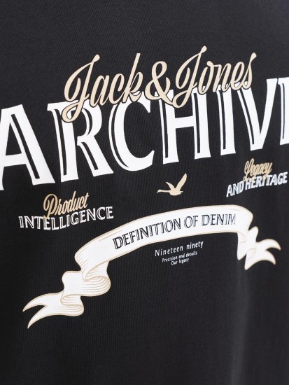 Jack & Jones Dover Denim O-Neck T-Shirt Black - Μακό μπλουζάκια - Aνδρικά μπλουζεσ μεγάλα μεγέθη