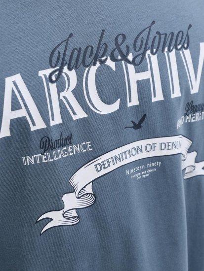 Jack & Jones Dover Denim O-Neck T-Shirt Grey - Μακό μπλουζάκια - Aνδρικά μπλουζεσ μεγάλα μεγέθη