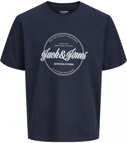 Jack & Jones Dover Denim O-Neck T-Shirt Blue - Μακό μπλουζάκια - Aνδρικά μπλουζεσ μεγάλα μεγέθη