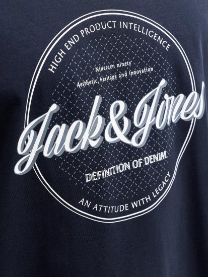 Jack & Jones Dover Denim O-Neck T-Shirt Blue - Μακό μπλουζάκια - Aνδρικά μπλουζεσ μεγάλα μεγέθη