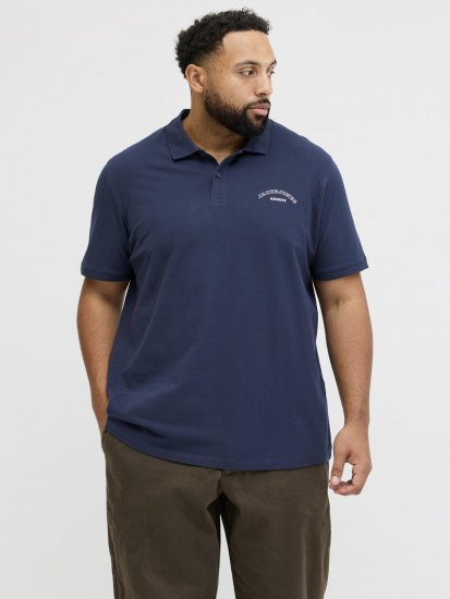 Jack & Jones College Logo Short Sleeve Polo Shirt Blue - Πόλο μπλουζάκια - Aνδρικά μπλουζακια πολο μεγάλα μεγέθη