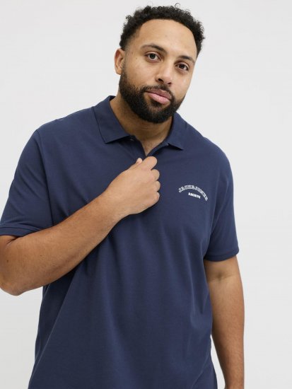 Jack & Jones College Logo Short Sleeve Polo Shirt Blue - Πόλο μπλουζάκια - Aνδρικά μπλουζακια πολο μεγάλα μεγέθη