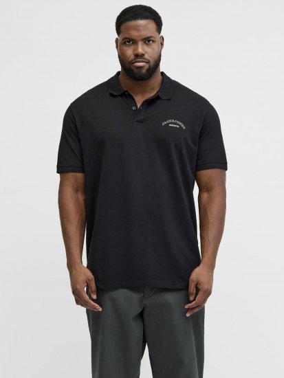 Jack & Jones College Logo Polo Short Sleeve Black - Πόλο μπλουζάκια - Aνδρικά μπλουζακια πολο μεγάλα μεγέθη