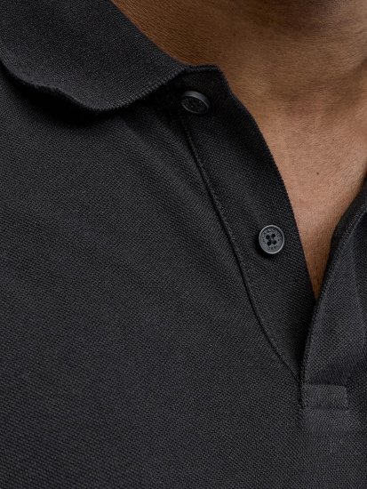 Jack & Jones College Logo Polo Short Sleeve Black - Πόλο μπλουζάκια - Aνδρικά μπλουζακια πολο μεγάλα μεγέθη
