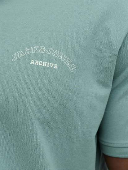 Jack & Jones College Logo Short Sleeve Polo Turquoise - Πόλο μπλουζάκια - Aνδρικά μπλουζακια πολο μεγάλα μεγέθη