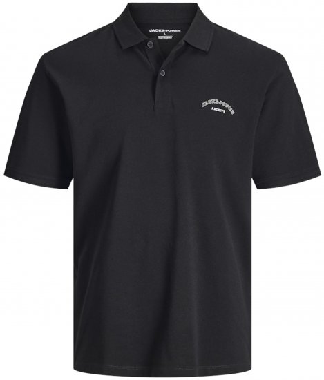 Jack & Jones College Logo Polo Short Sleeve Black - Πόλο μπλουζάκια - Aνδρικά μπλουζακια πολο μεγάλα μεγέθη