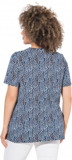 Ulla Popken So Many Dots Tee Navy Blue - Τυπωμένα T-shirts για γυναίκες - 