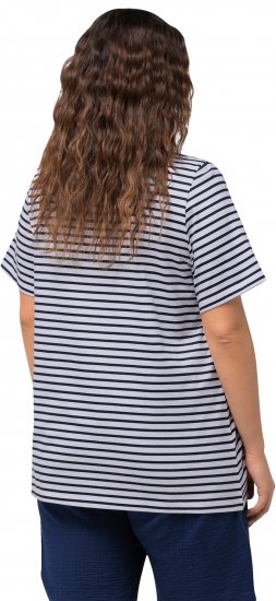 Ulla Popken Palm Tree Embroidered Tee Navy Blue - Τυπωμένα T-shirts για γυναίκες - 
