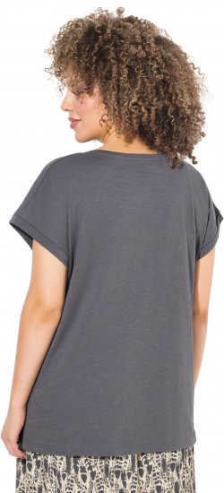 Ulla Popken LOVE Short Sleeve Graphic Tee Graphite Grey - Τυπωμένα T-shirts για γυναίκες - 