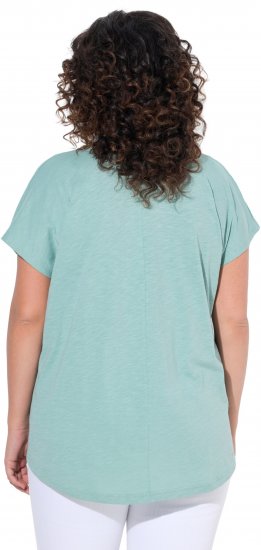 Ulla Popken Metallic Animal Cap Sleeve Graphic Tee Light Green - Τυπωμένα T-shirts για γυναίκες - 