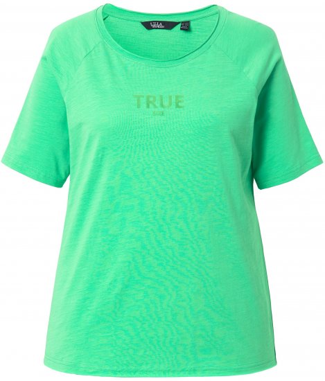 Ulla Popken TRUE Lettering Short Sleeve Tee Mint Green - Τυπωμένα T-shirts για γυναίκες - 