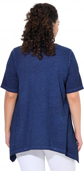 Ulla Popken Sunset Lettering Short Sleeve Graphic Tee Ink Blue - Τυπωμένα T-shirts για γυναίκες - 