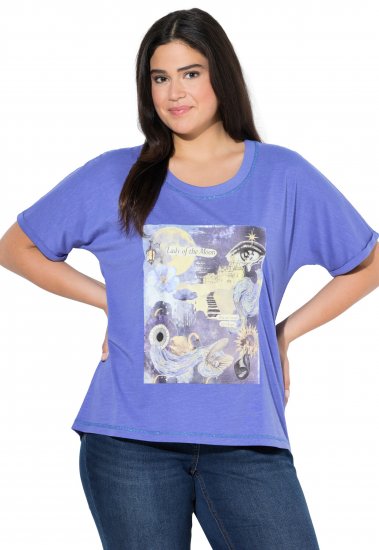 Ulla Popken Lady Of The Moon Short Sleeve Graphic Tee Lavender - Τυπωμένα T-shirts για γυναίκες - 