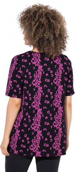 Ulla Popken Letter Print Short Sleeve Tee Magnolia Red - Τυπωμένα T-shirts για γυναίκες - 