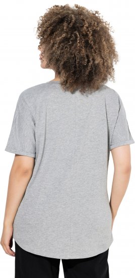 Ulla Popken WONDER Short Sleeve Graphic Tee Light Grey Melange - Τυπωμένα T-shirts για γυναίκες - 