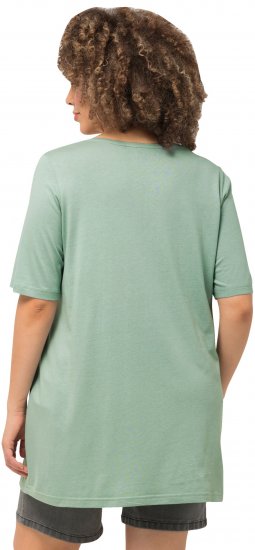 Ulla Popken Essential Front Pleat Tee Light Moss Green - Μπλουζάκια - 