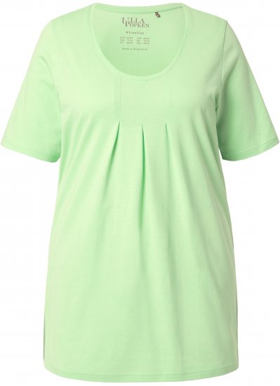 Ulla Popken Essential Front Pleat Tee Light Green - Μπλουζάκια - 