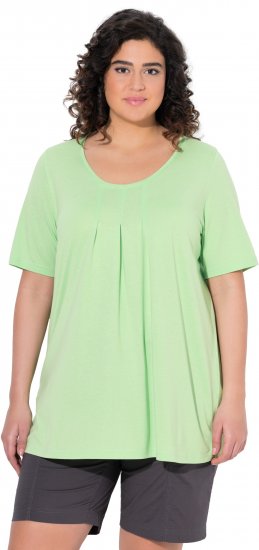 Ulla Popken Essential Front Pleat Tee Light Green - Μπλουζάκια - 
