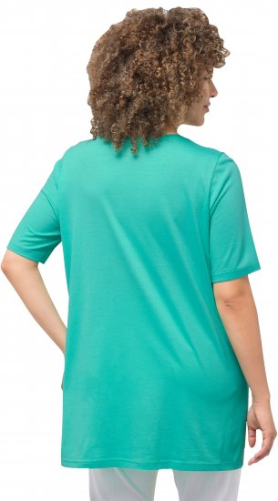Ulla Popken Essential Front Pleat Tee Turquoise Green - Μπλουζάκια - 