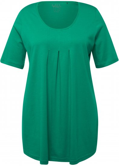 Ulla Popken Essential Front Pleat Tee Emerald Green - Μπλουζάκια - 