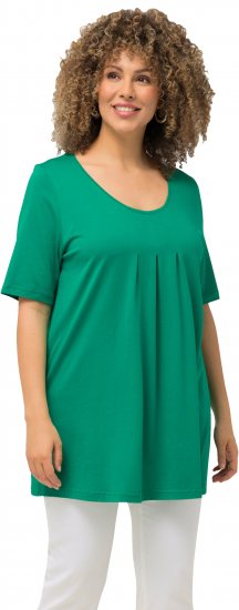 Ulla Popken Essential Front Pleat Tee Emerald Green - Μπλουζάκια - 