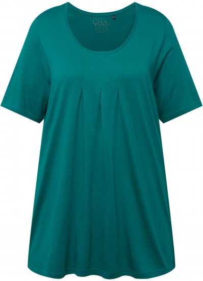 Ulla Popken Essential Front Pleat Tee Dark Emerald - Μπλουζάκια - 