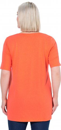 Ulla Popken Essential Front Pleat Tee Pink Coral - Μπλουζάκια - 