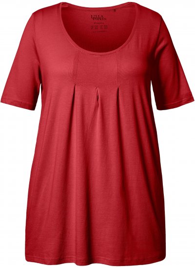 Ulla Popken Essential Front Pleat Tee Poppy - Μπλουζάκια - 