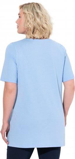Ulla Popken Essential Front Pleat Tee Light Blue - Μπλουζάκια - 