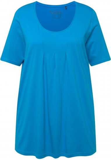 Ulla Popken Essential Front Pleat Tee Sapphire Blue - Μπλουζάκια - 