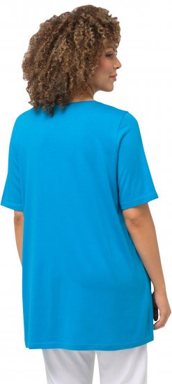 Ulla Popken Essential Front Pleat Tee Sapphire Blue - Μπλουζάκια - 