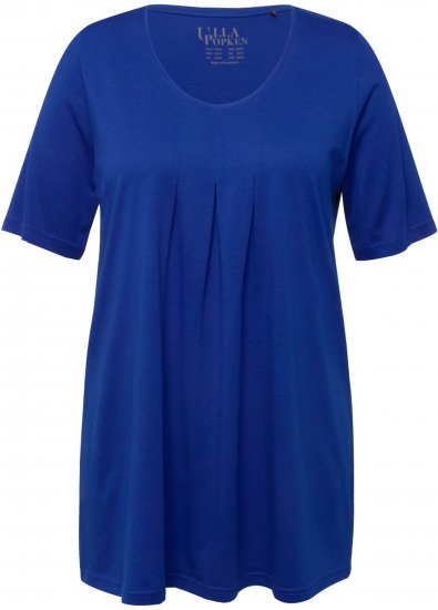 Ulla Popken Essential Front Pleat Tee Cobalt Blue - Μπλουζάκια - 