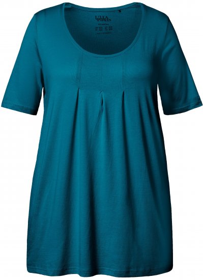 Ulla Popken Essential Front Pleat Tee Cerulean - Μπλουζάκια - 