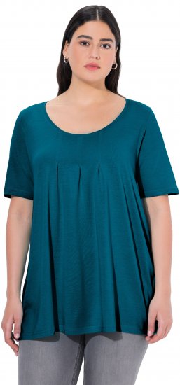 Ulla Popken Essential Front Pleat Tee Cerulean - Μπλουζάκια - 
