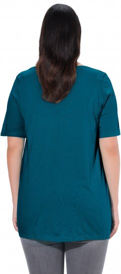 Ulla Popken Essential Front Pleat Tee Cerulean - Μπλουζάκια - 