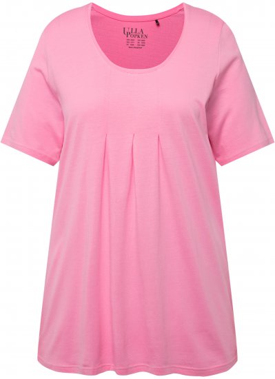 Ulla Popken Essential Front Pleat Tee Light Pink - Μπλουζάκια - 
