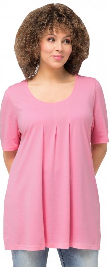 Ulla Popken Essential Front Pleat Tee Light Pink - Μπλουζάκια - 