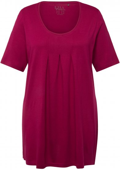 Ulla Popken Essential Front Pleat Tee Magnolia Red - Μπλουζάκια - 